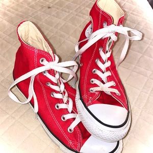 converse high top red shoes